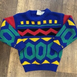 Vintage Geometric Pattern Kid’s Sweater